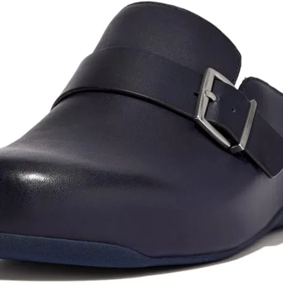 Fitflop Navy Mules with Silver Buckle - Picture 4 of 5